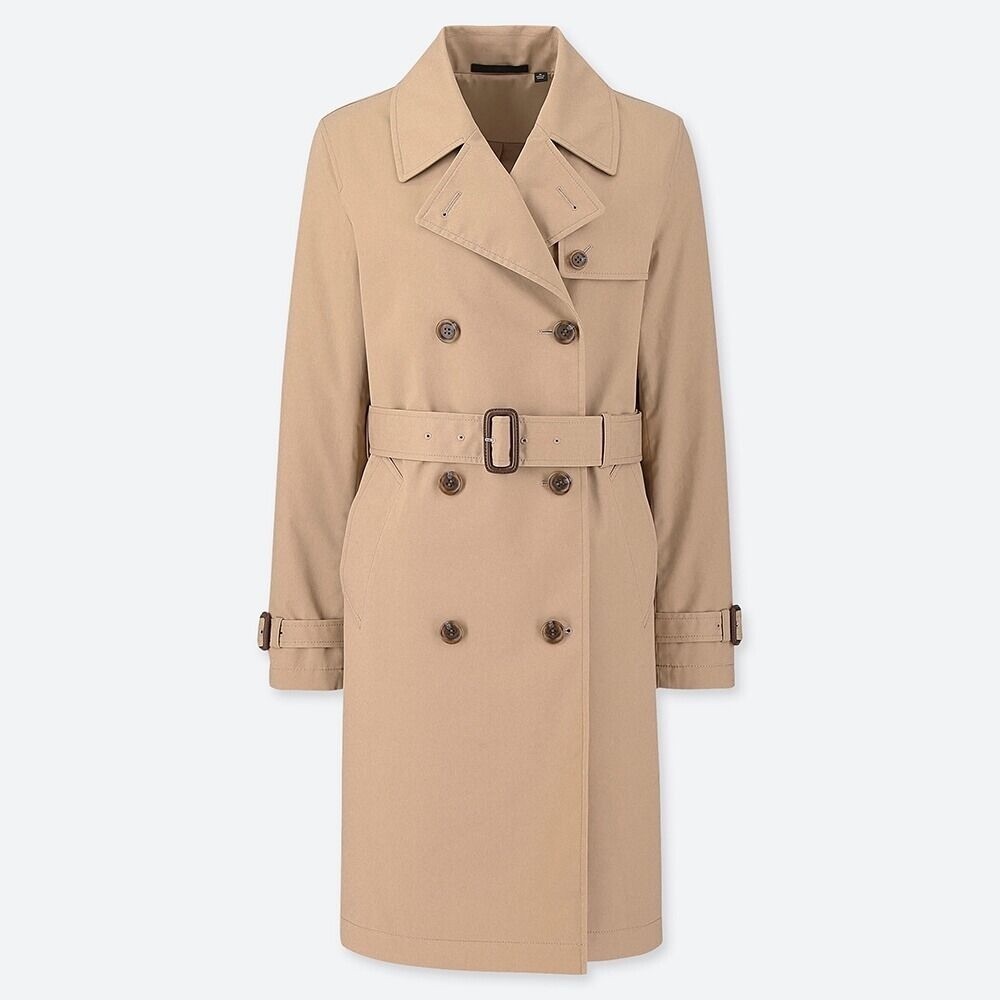 NWT Uniqlo Women Beige Rain Trench Coat (37” Bust)